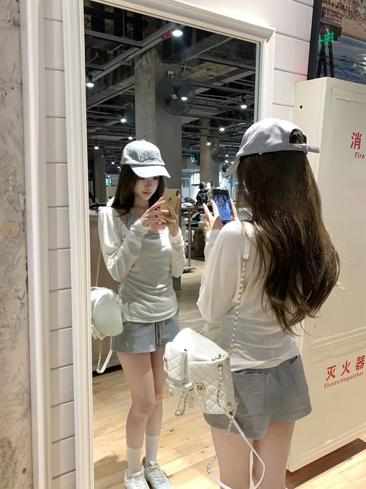 💕chic韓系懶人罩衫掛脖帶胸墊背心套裝組