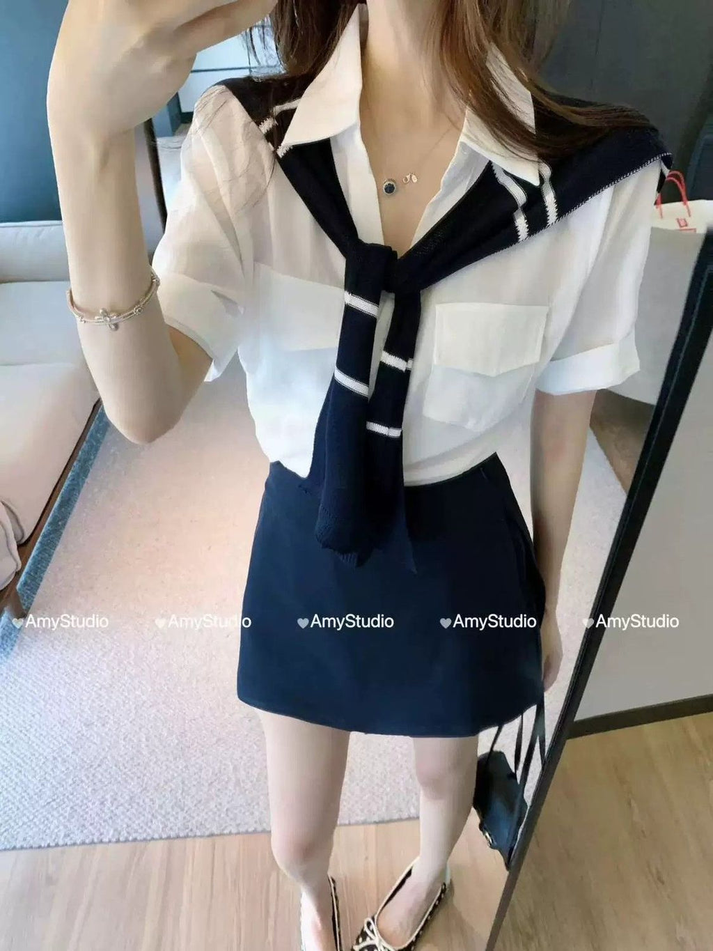💕春夏休閒運動顯瘦半裙三件套
