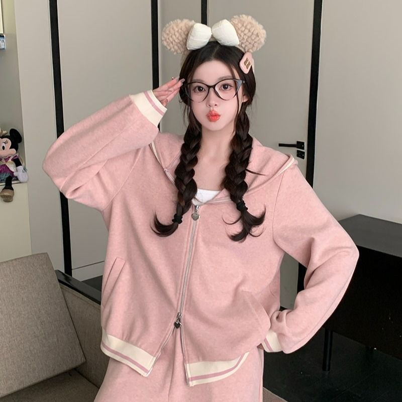 💕簡約慵懶通勤休閒運動寬鬆套裝(大尺碼友善)
