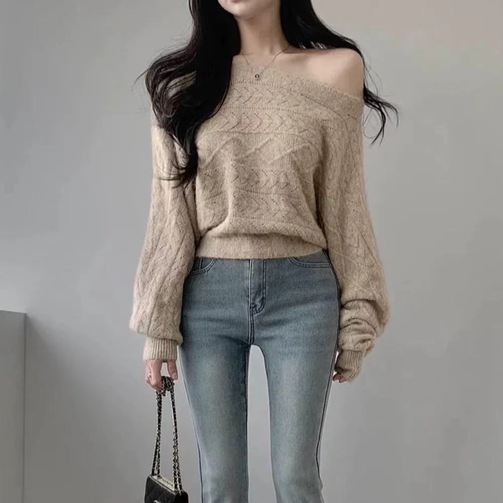 💕chic韓系蝙蝠袖針織百搭毛衣
