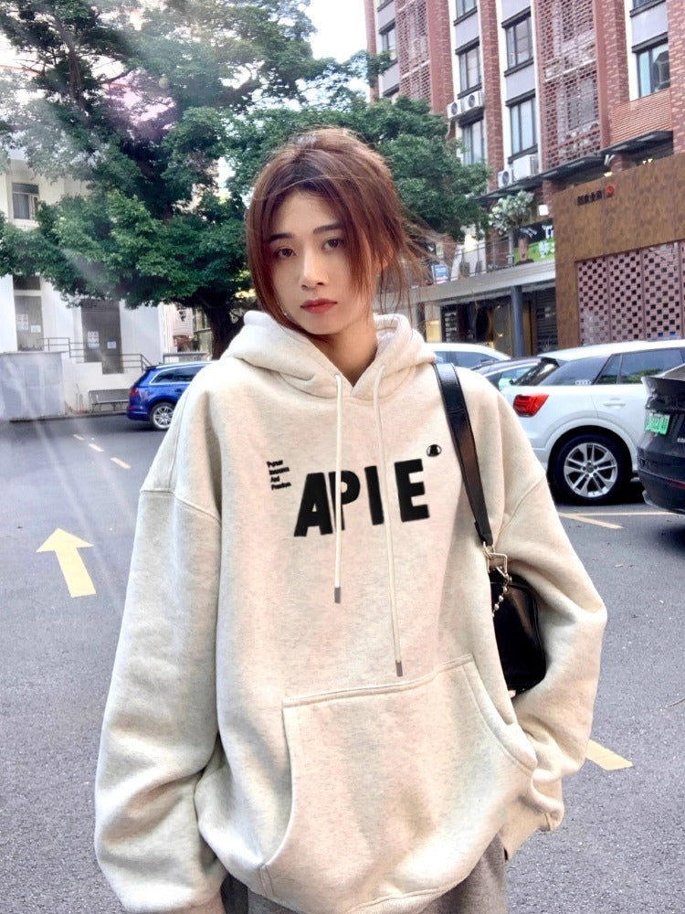 💕時尚簡約百搭字母連帽大學衛衣