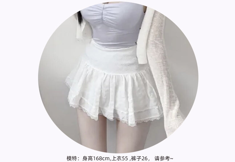 💕韓系東大門芭蕾荷葉邊高腰澎澎裙