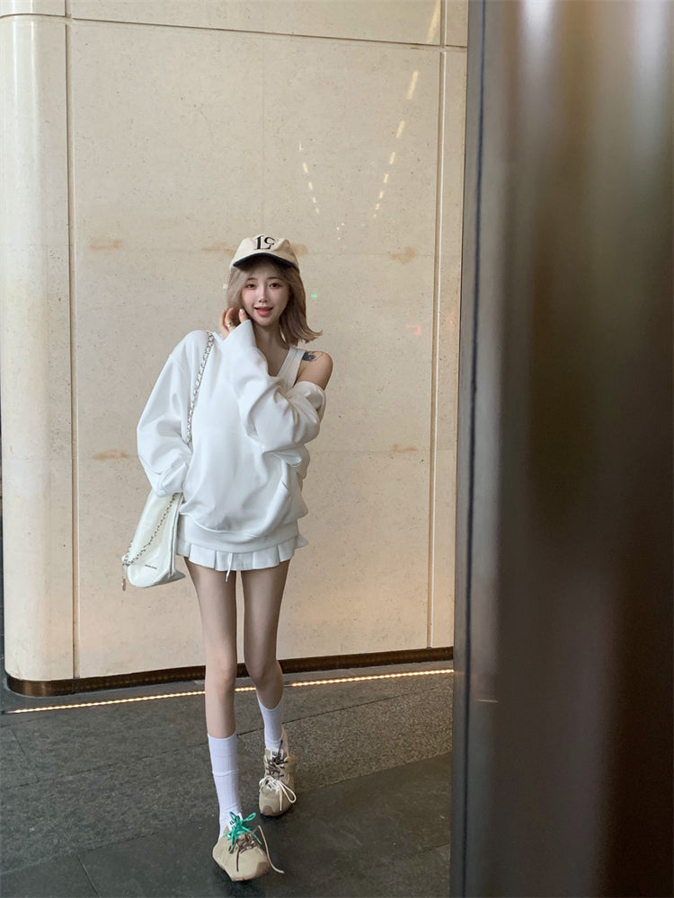 💕春秋慵懶懶人雙層連帽長袖衛衣上衣