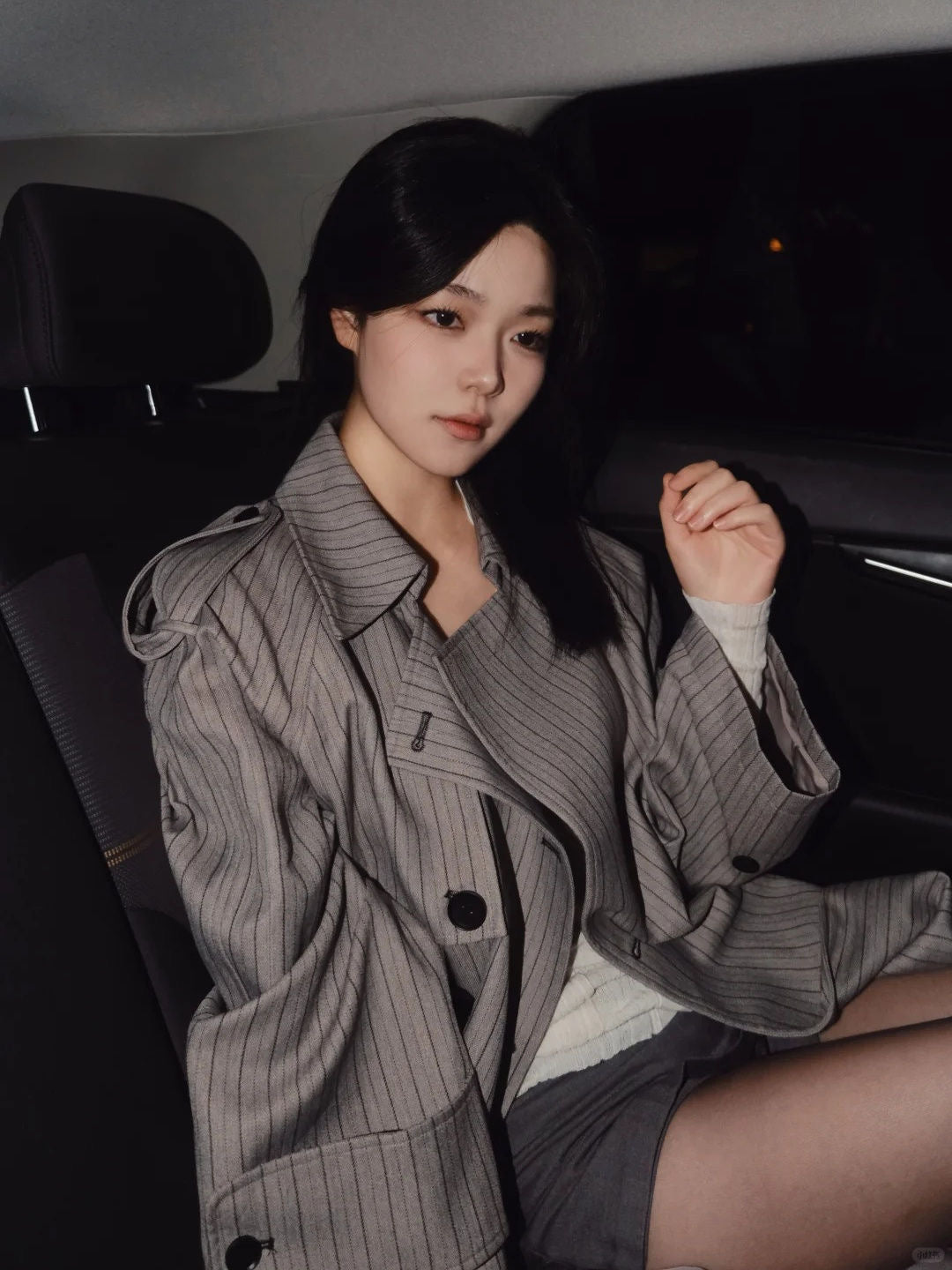 💕ins秋季韓系中長款西裝大衣