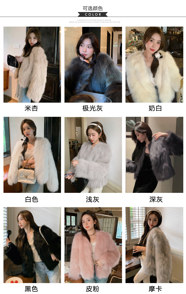 💕秋冬高級感毛茸茸加厚名媛外套