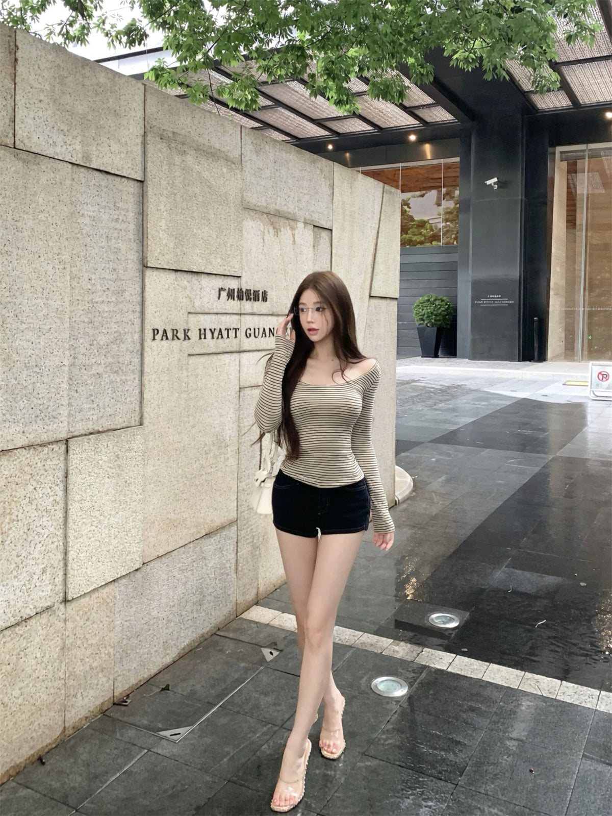 💕春秋親膚簡約顯瘦條紋長袖上衣