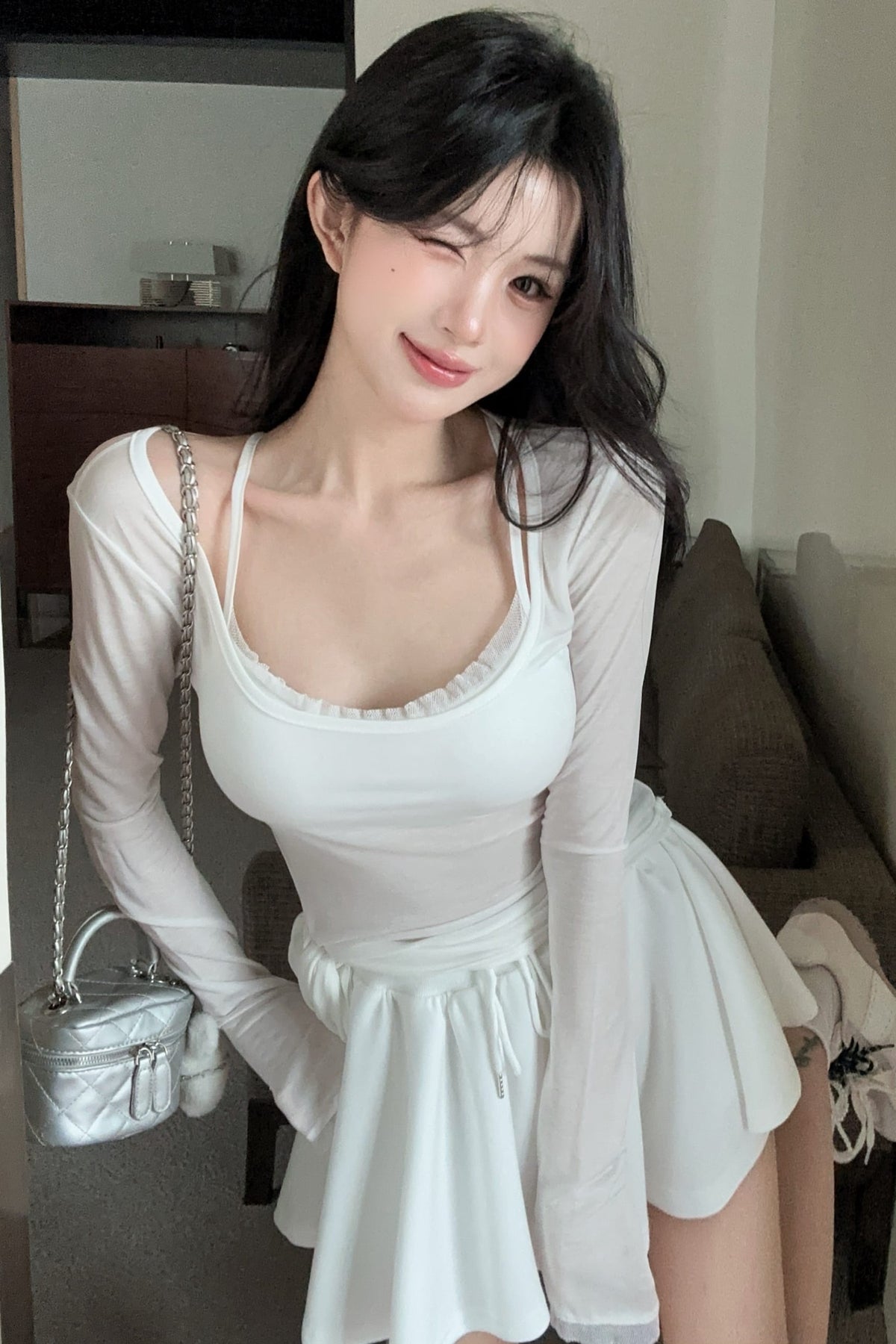 💕海邊度假防曬蕾絲吊帶抽繩三件套