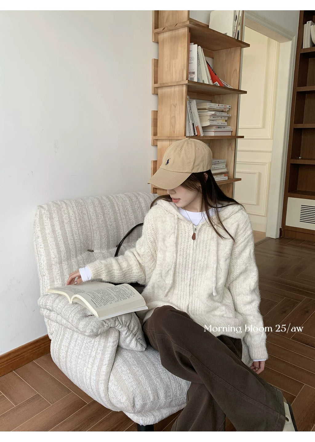 💕軟糯加厚拉鏈連帽毛衣針織毛線外套