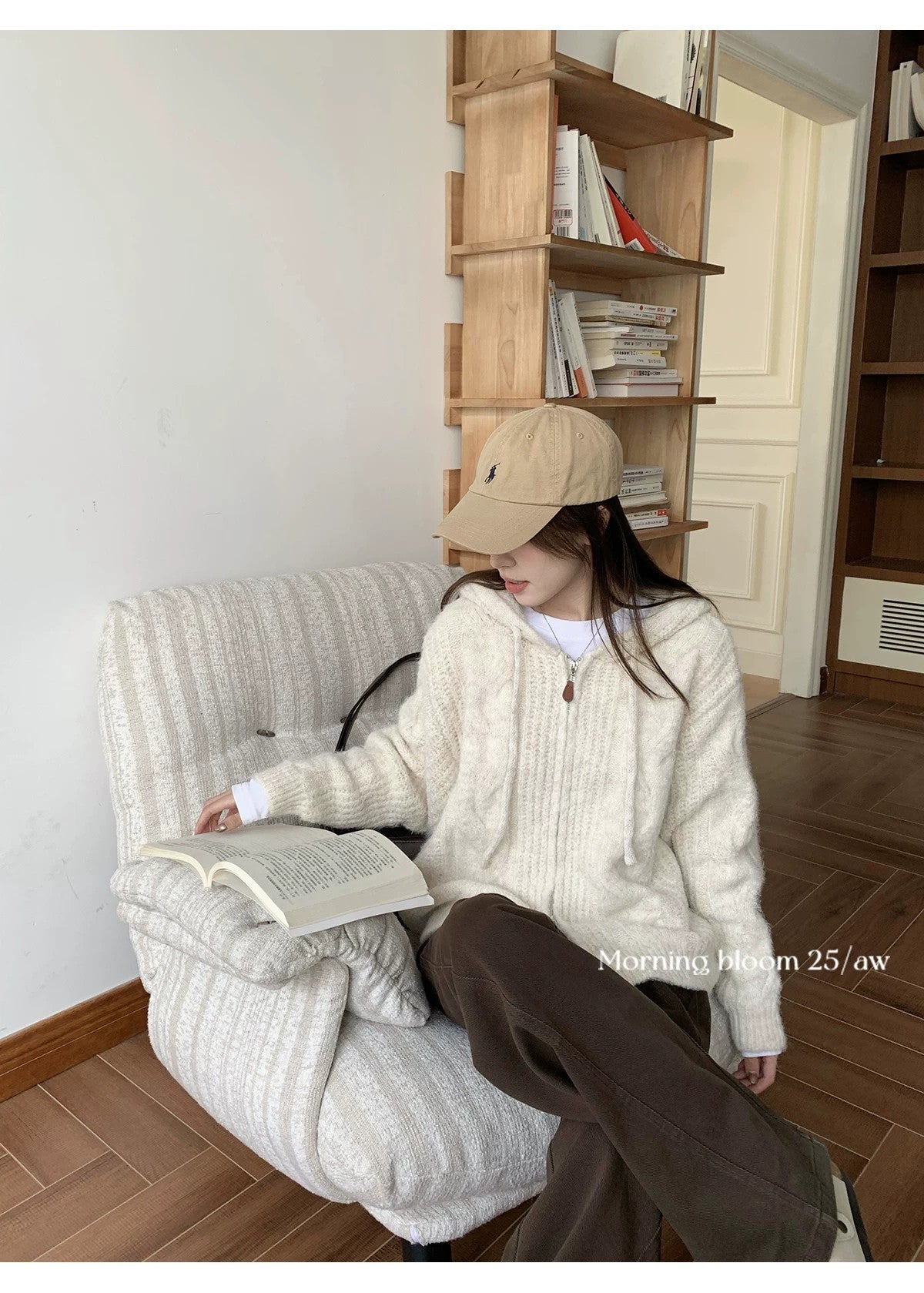 💕軟糯加厚拉鏈連帽毛衣針織毛線外套