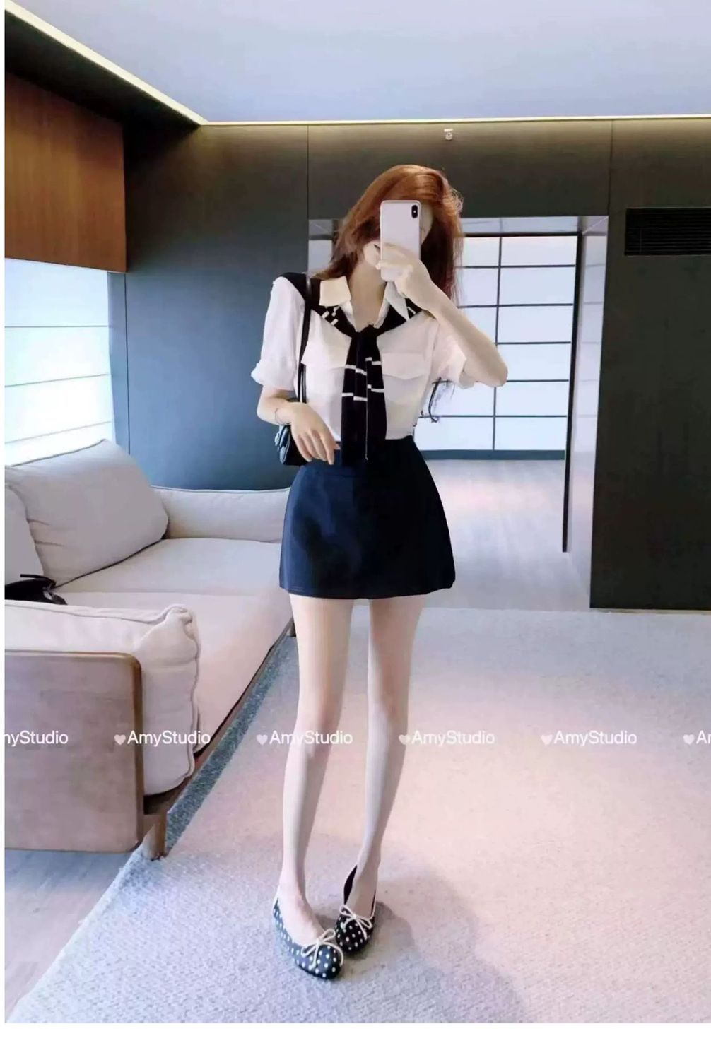 💕韓系辣妹時尚襯衫披肩減齡休閒三件套