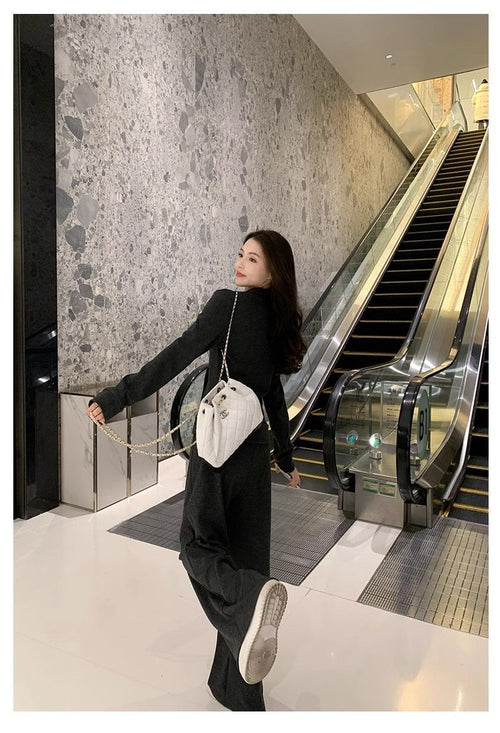💕ins系慵懶風休閒運動服闊腿長褲套裝