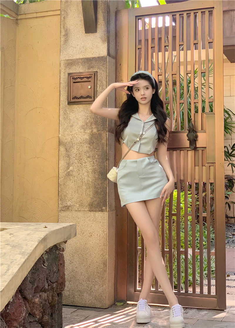 💕溫柔系針織顯白背心三件套