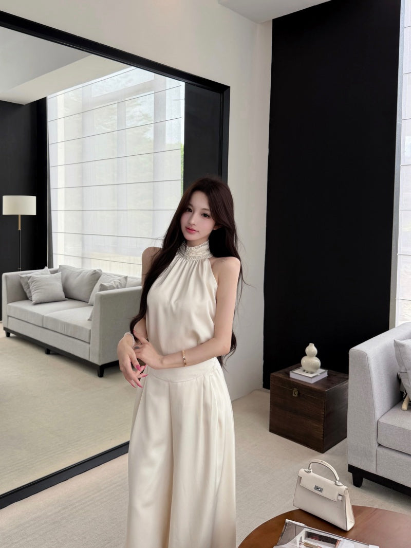 💕精緻千金感珍珠緞面套裝