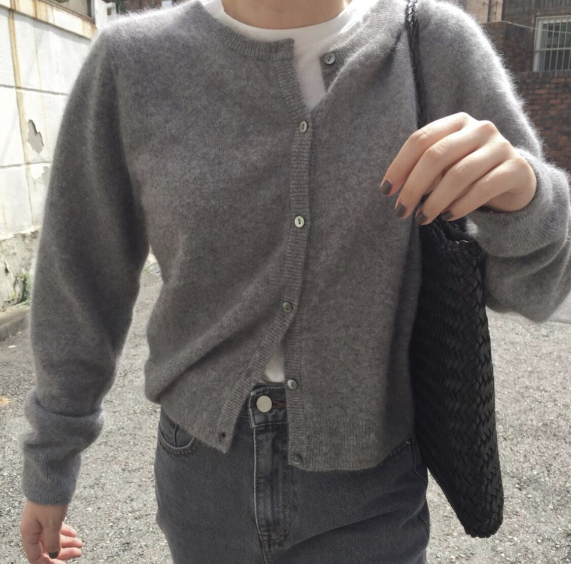 💕春秋圓領短款針織寬鬆慵懶外穿開衫