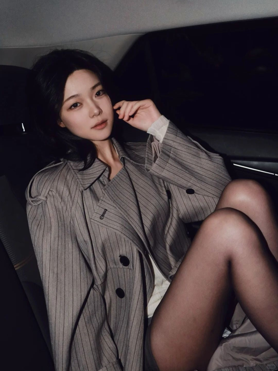 💕ins秋季韓系中長款西裝大衣