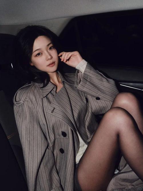 💕ins秋季韓系中長款西裝大衣