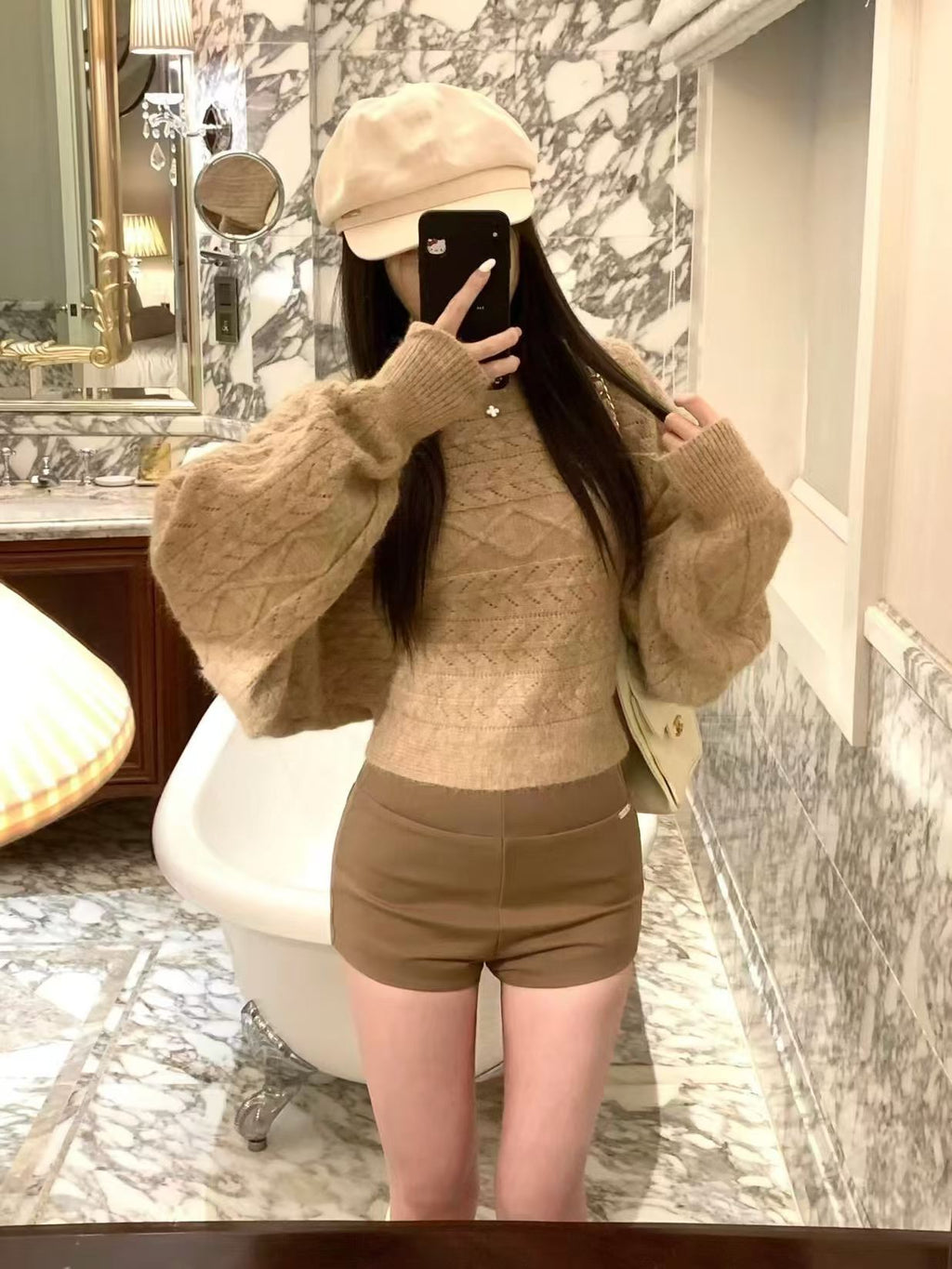 💕chic韓系蝙蝠袖針織百搭毛衣