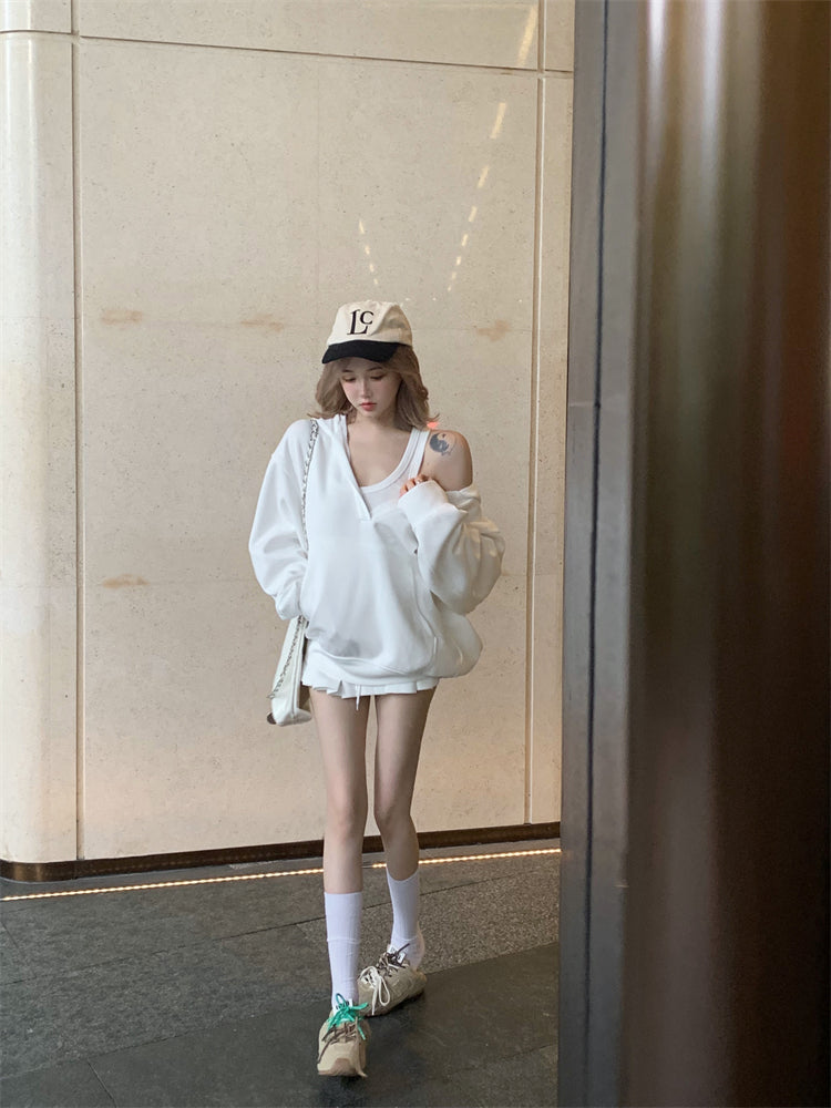 💕春秋慵懶懶人雙層連帽長袖衛衣上衣