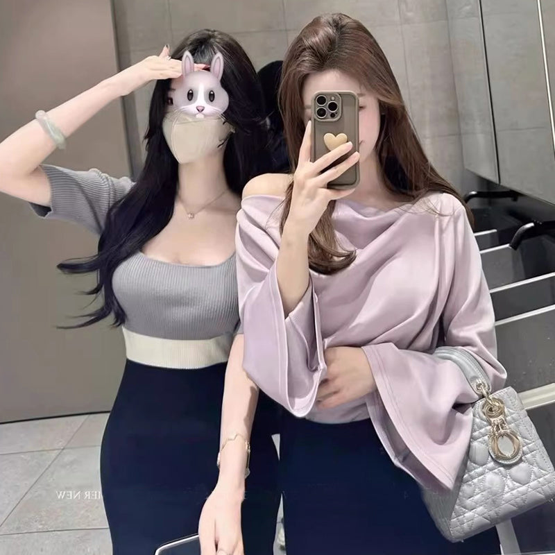 💕撞色拼接氣質連身裙