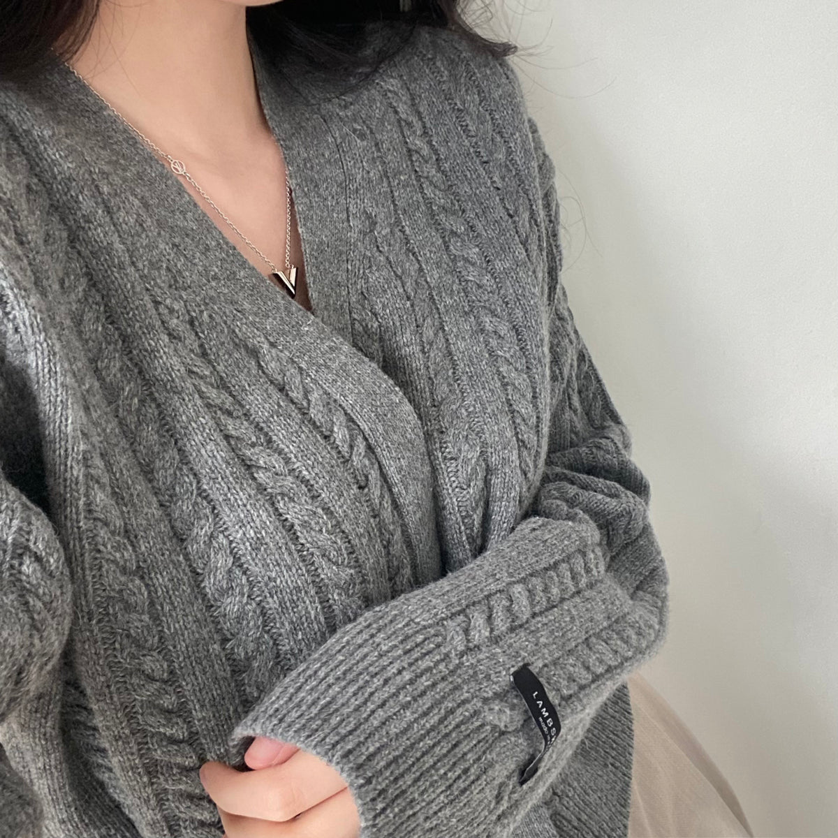 💕韓系chic秋冬復古麻花翻領毛衣