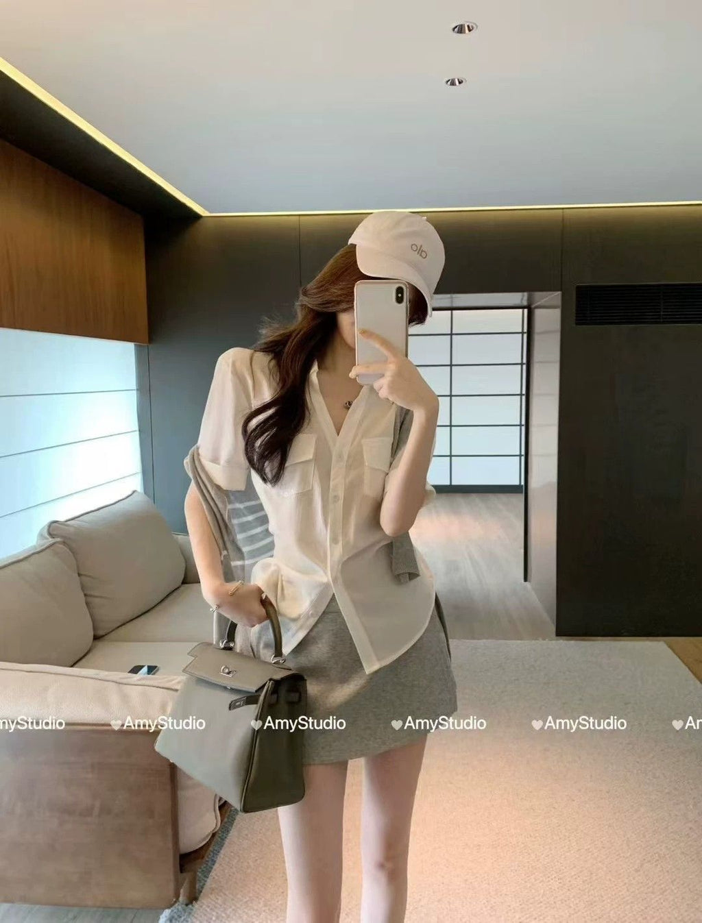 💕韓系辣妹時尚襯衫披肩減齡休閒三件套