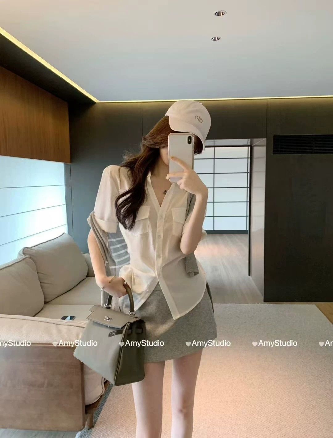 💕韓系辣妹時尚襯衫披肩減齡休閒三件套