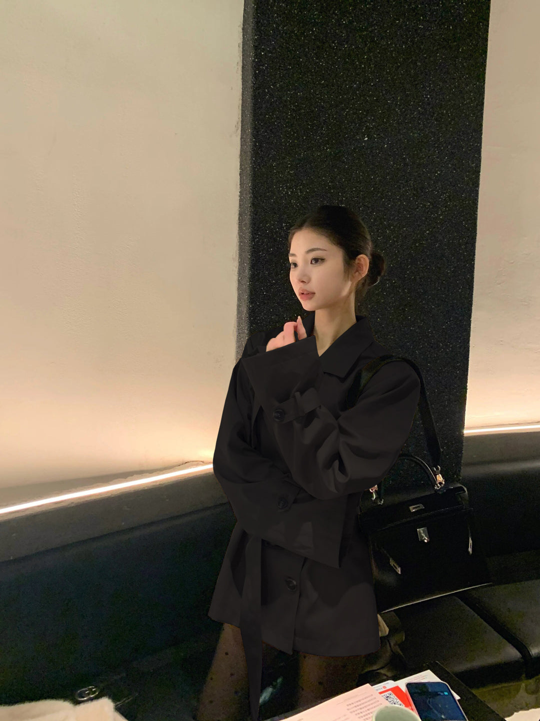 💕英倫風卡其色風衣高級感小個子外套