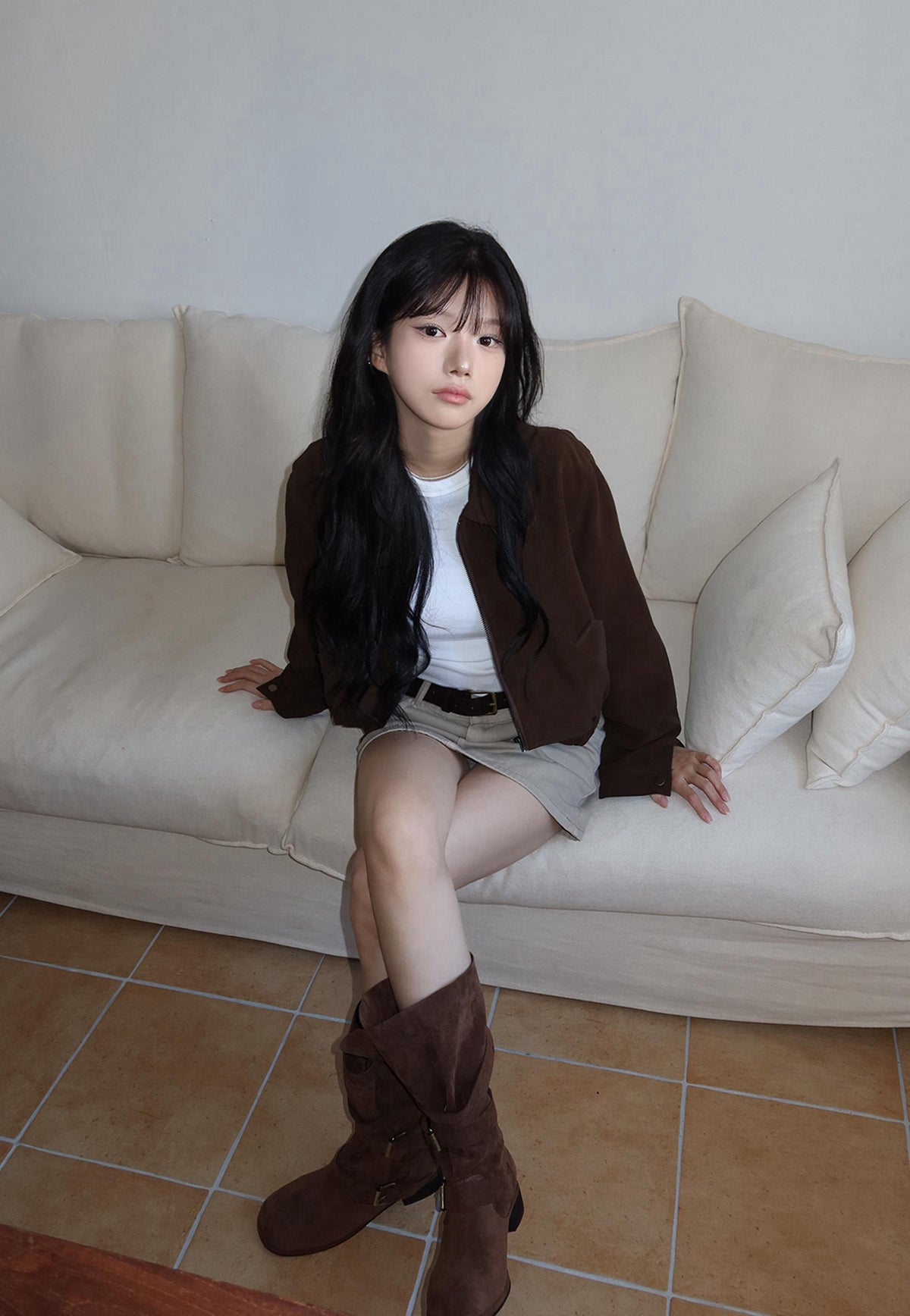 💕韓系東大門美拉德仿鹿皮絨短版夾克