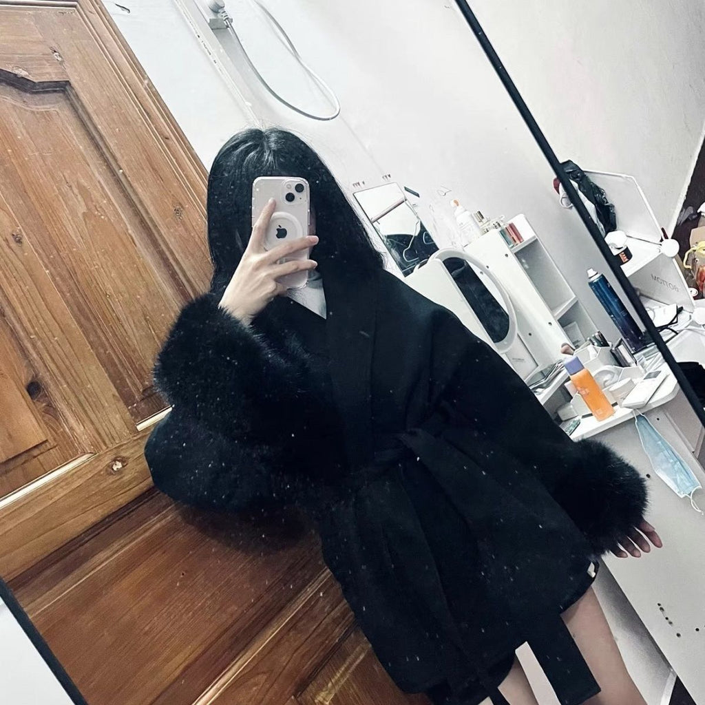 💕秋冬高級獨特名媛貴氣斗篷大衣