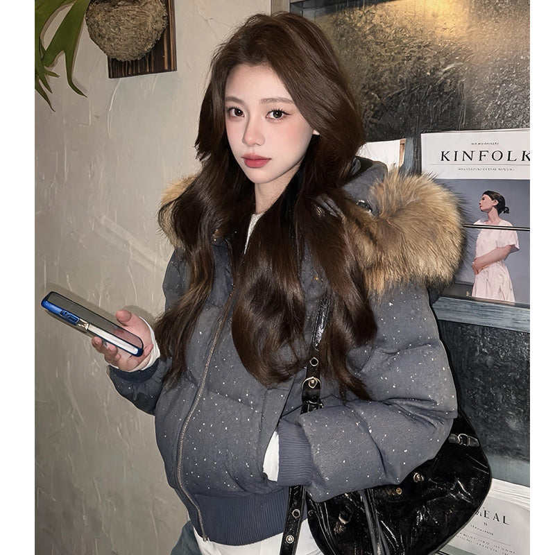 💕冬天滿天星燙鑽保暖羽絨外套