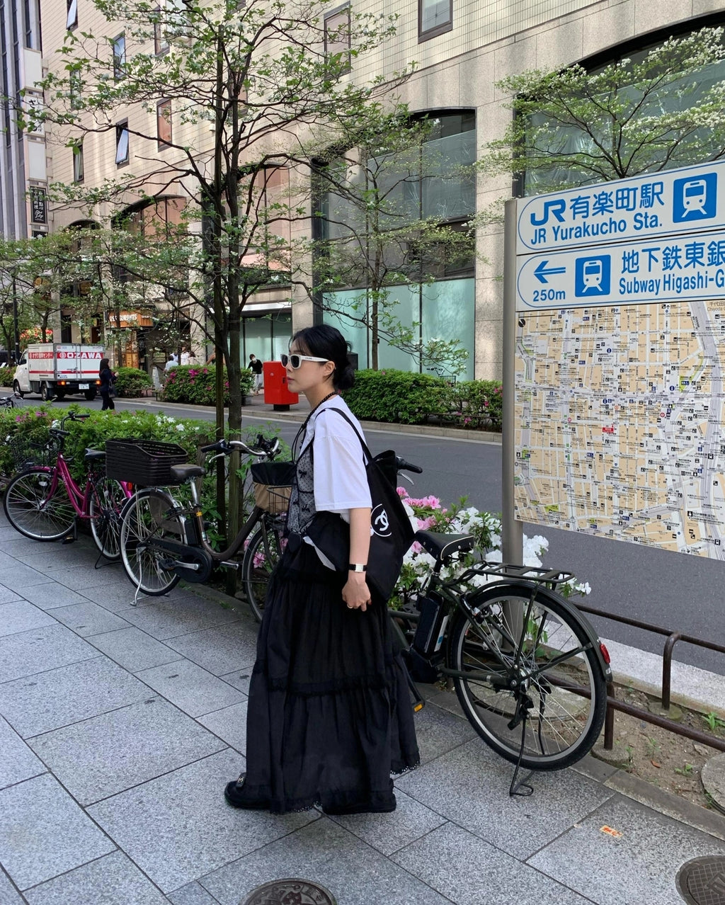 💕韓系東大門復古高腰拼接蕾絲邊蛋糕休閒長裙