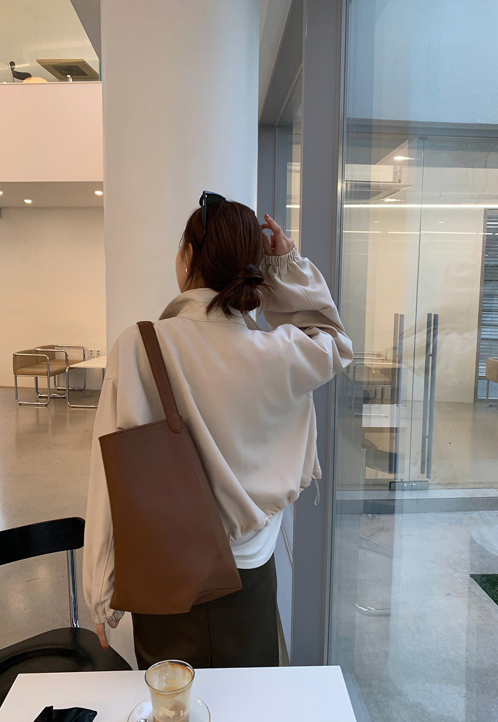 💕通勤簡約百搭休閒純色夾克
