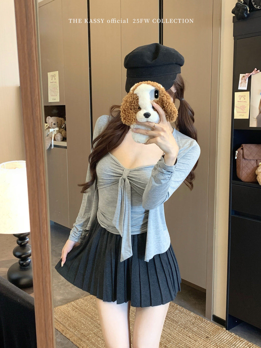 💕綁帶吊帶背心長袖上衣兩件套