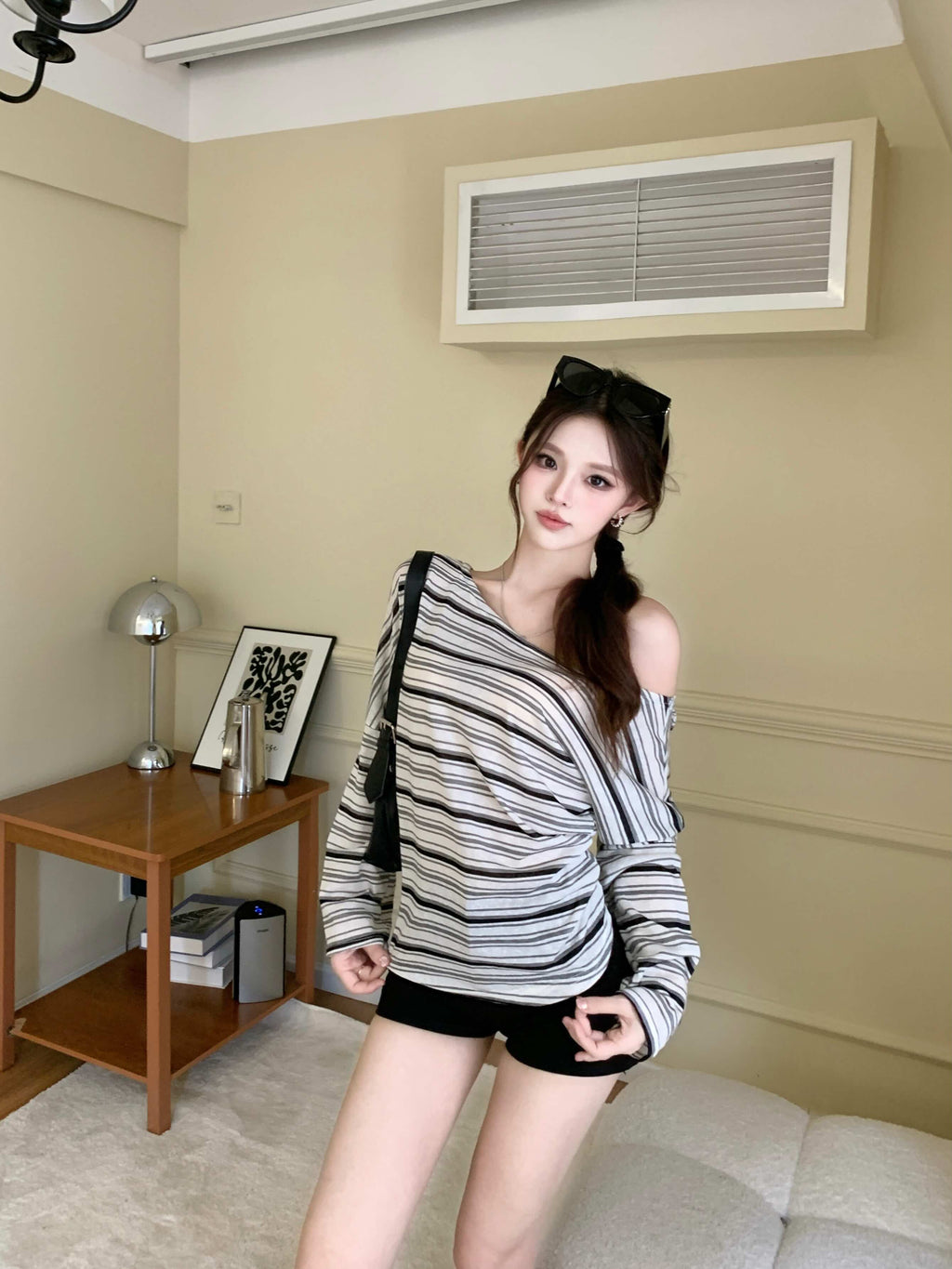 💕溫柔氣質簡約百搭條紋長袖上衣