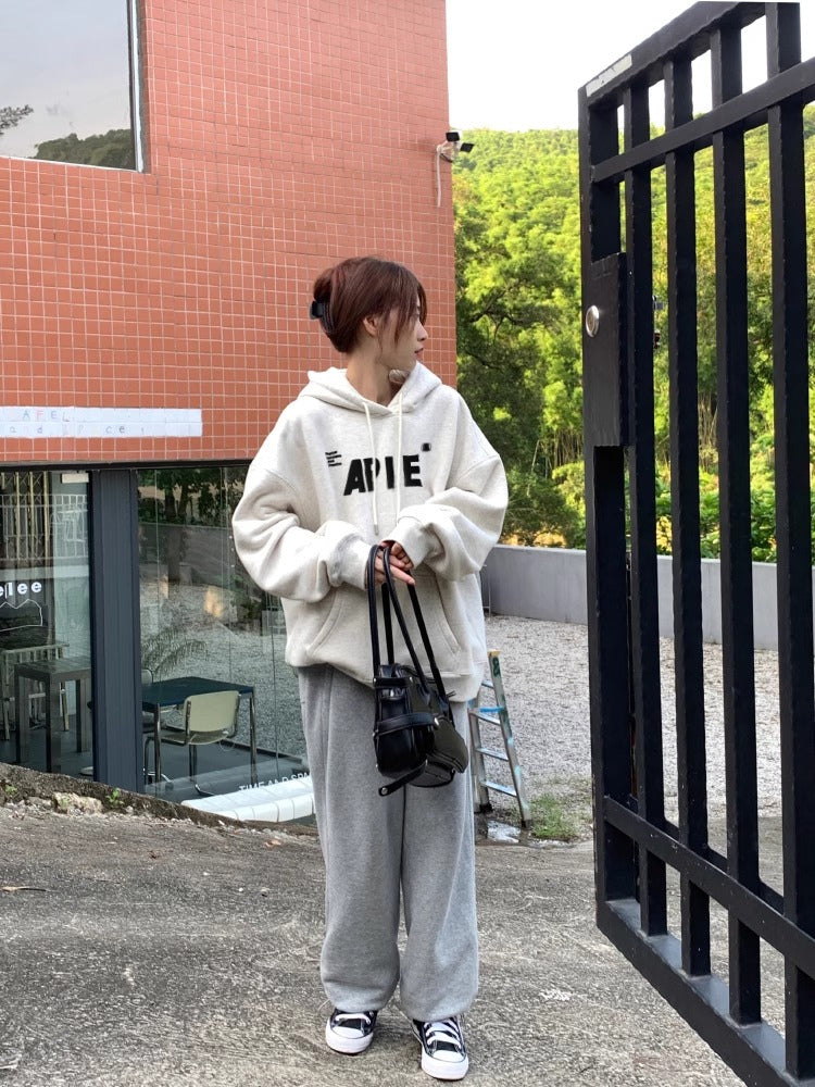 💕時尚簡約百搭字母連帽大學衛衣