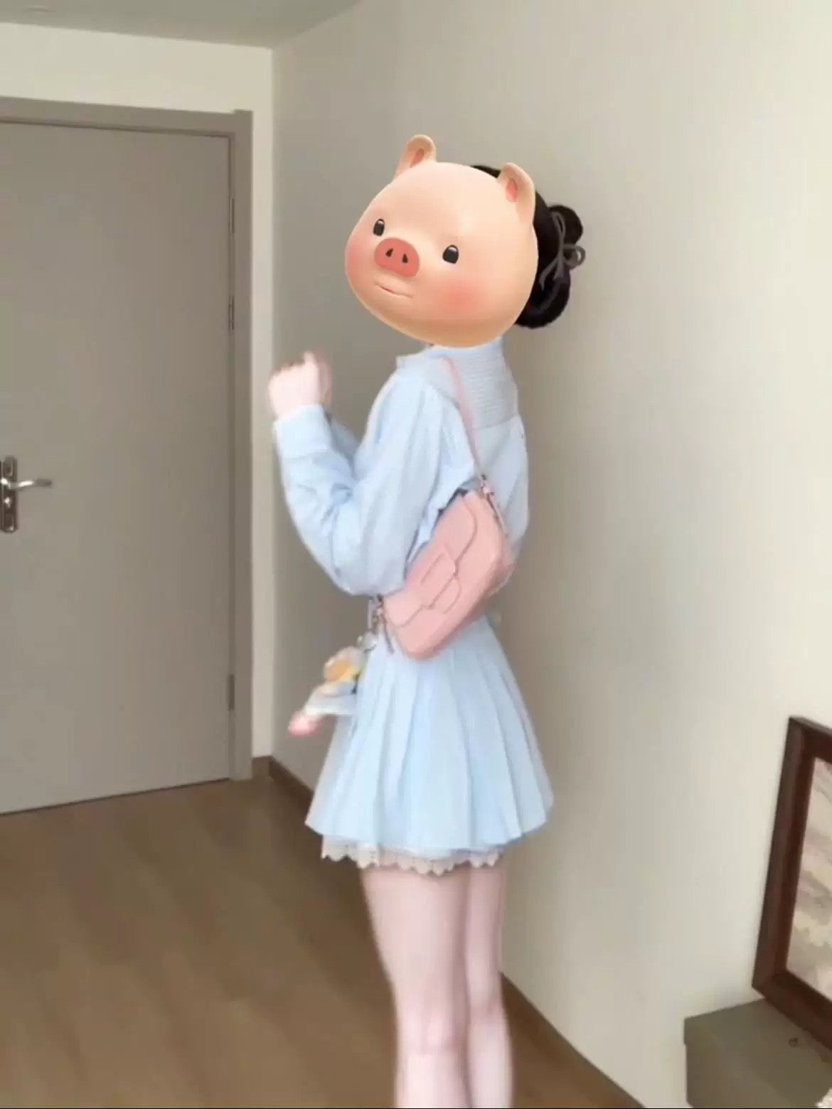 💕春夏小個子收腰有腰帶條紋襯衫連身裙