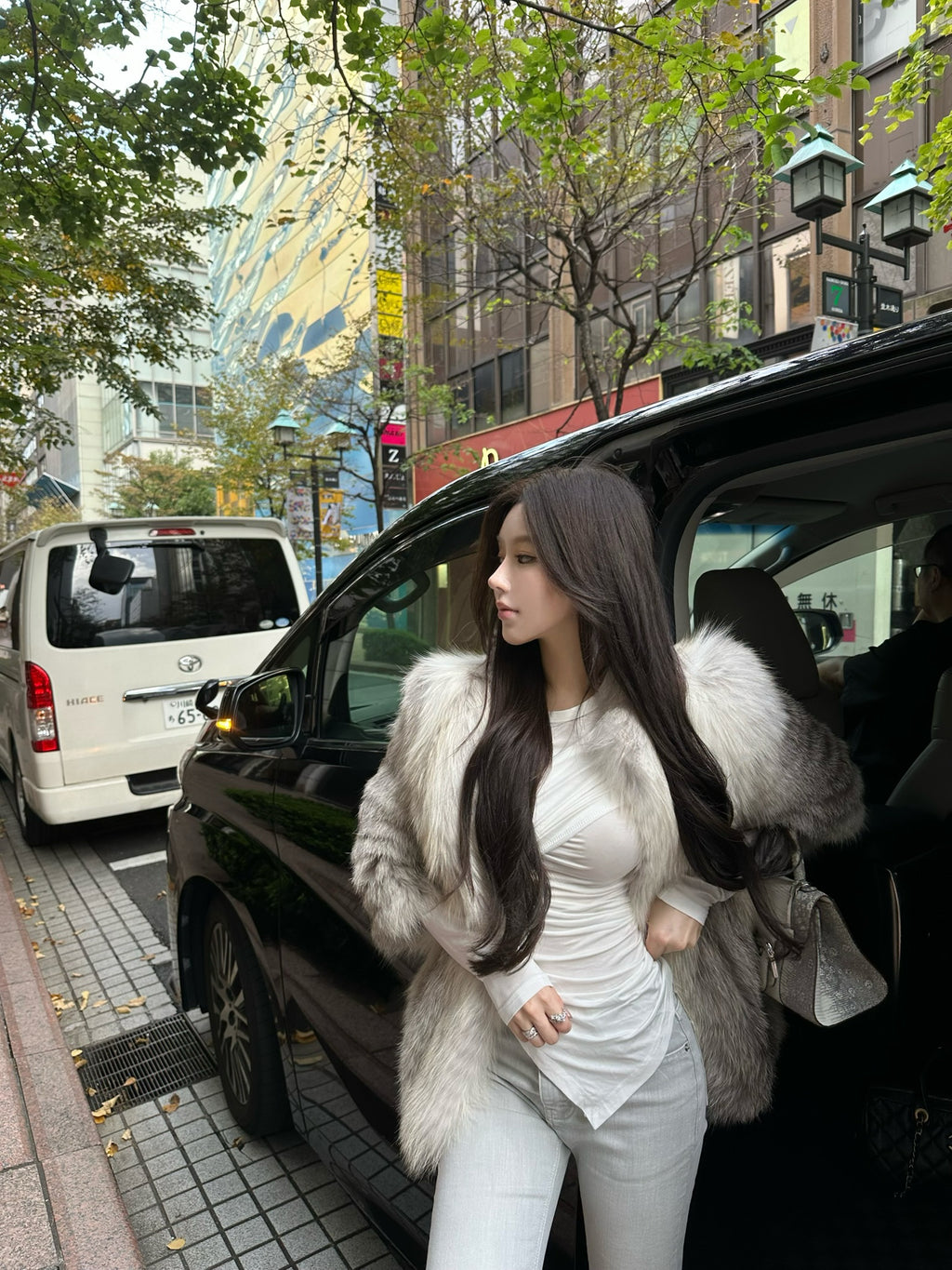 💕復古灰藍微喇叭牛仔長褲