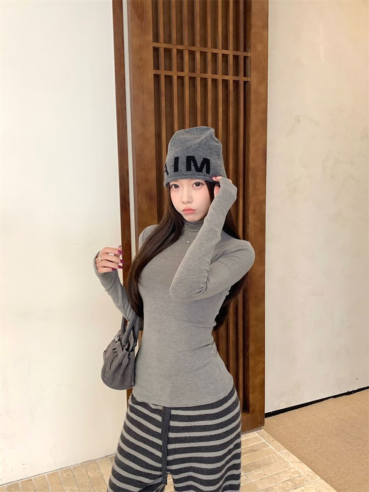 💕簡約百搭高領加絨長袖打底上衣