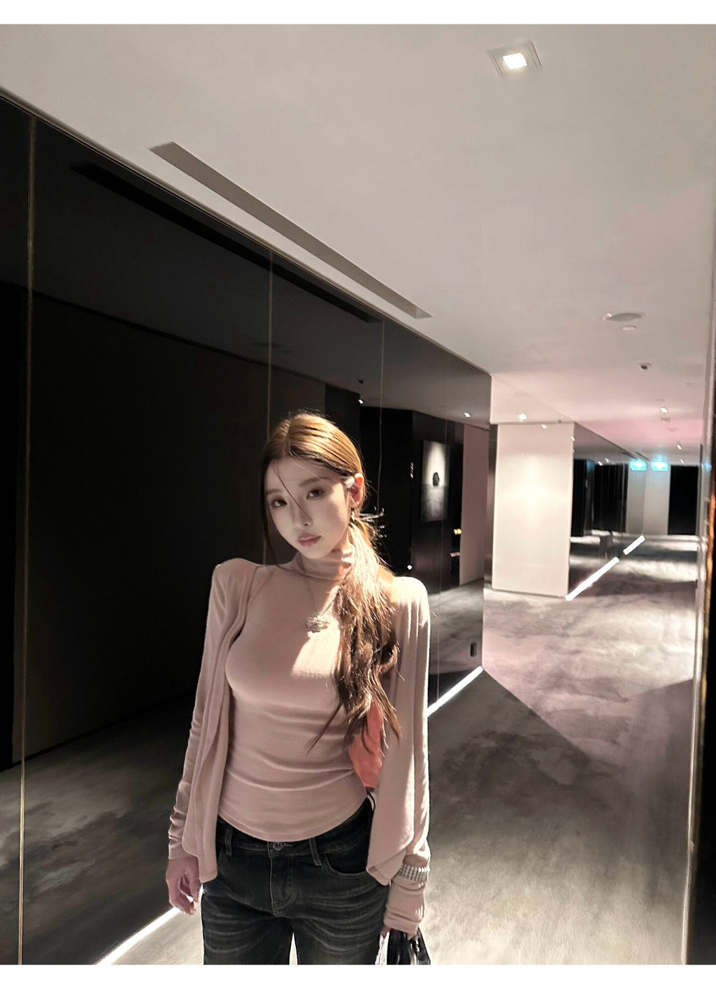 💕溫柔奶氣無袖半高領針織背心+開衫兩件套