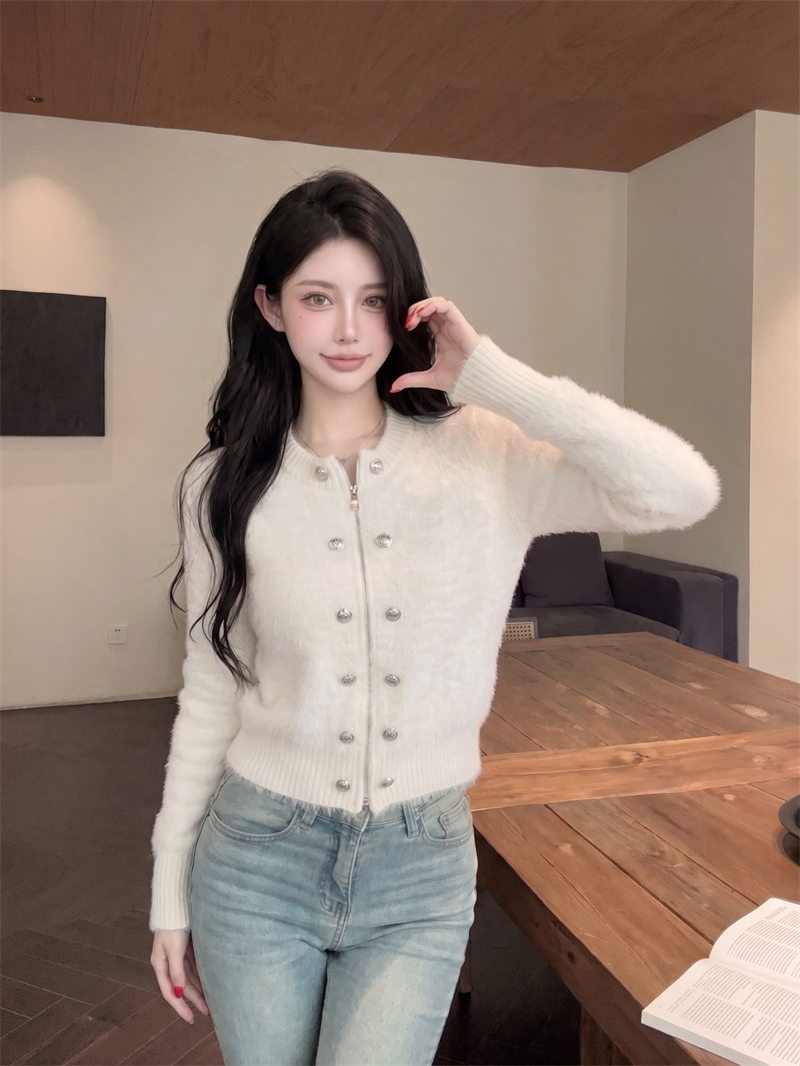 💕千金重工小香白色毛毛外套