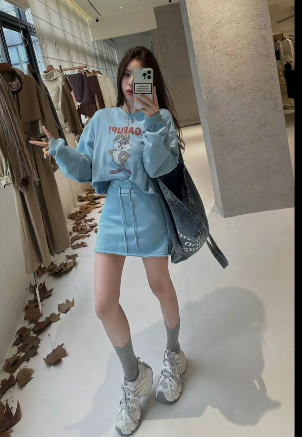 💕韓系洋氣卡通可愛兔兔套裝